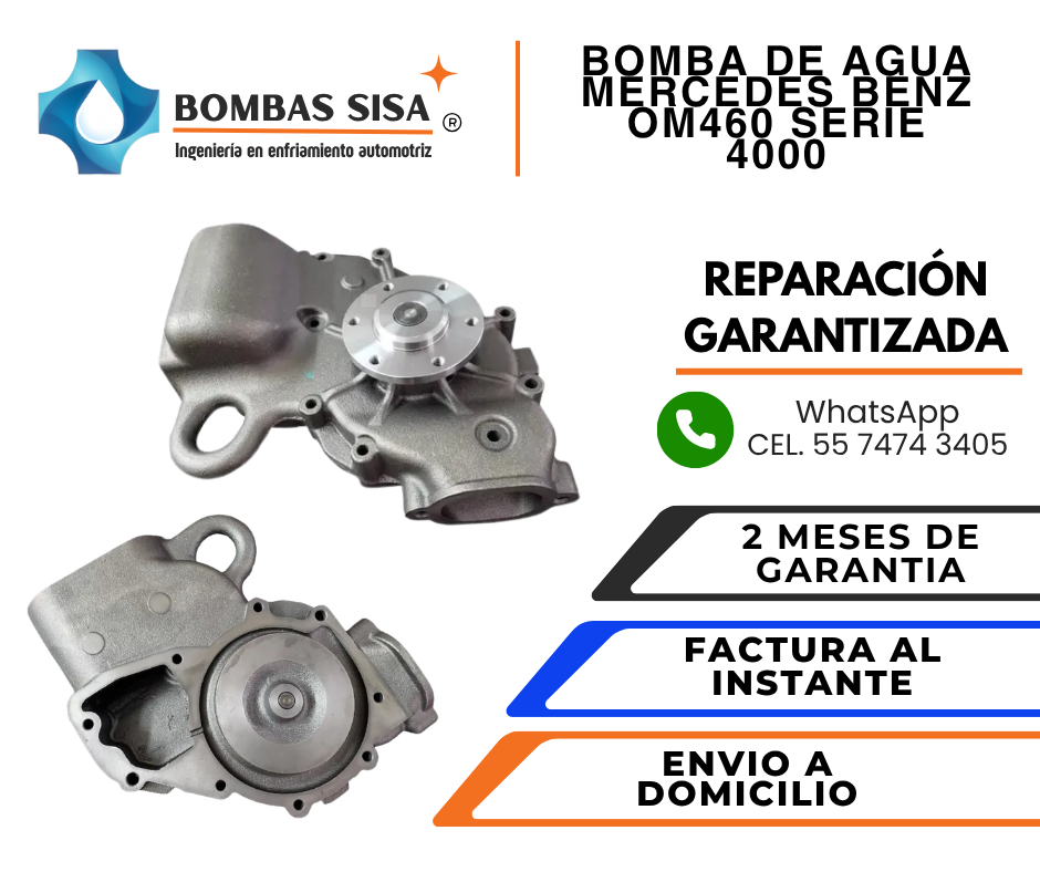 Reparación de Bomba de Agua Mercedes-Benz OM460 Serie 4000 | Garantizada